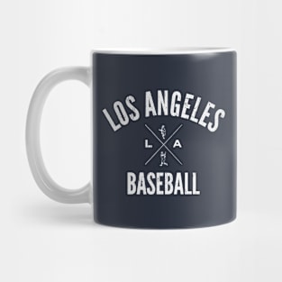 Los Angeles Baseball Distressed Hipster Logo (White) Mug